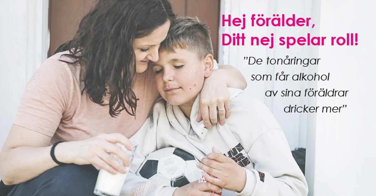 Bild på barn och vårdnadshavare med texten "DItt nej spelar roll"